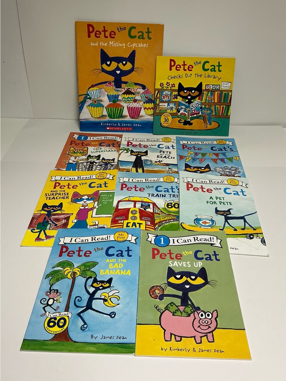 Pete the Cat Book Lot- I Can Read, Storybook with Stickers- Set of 10 PB Books